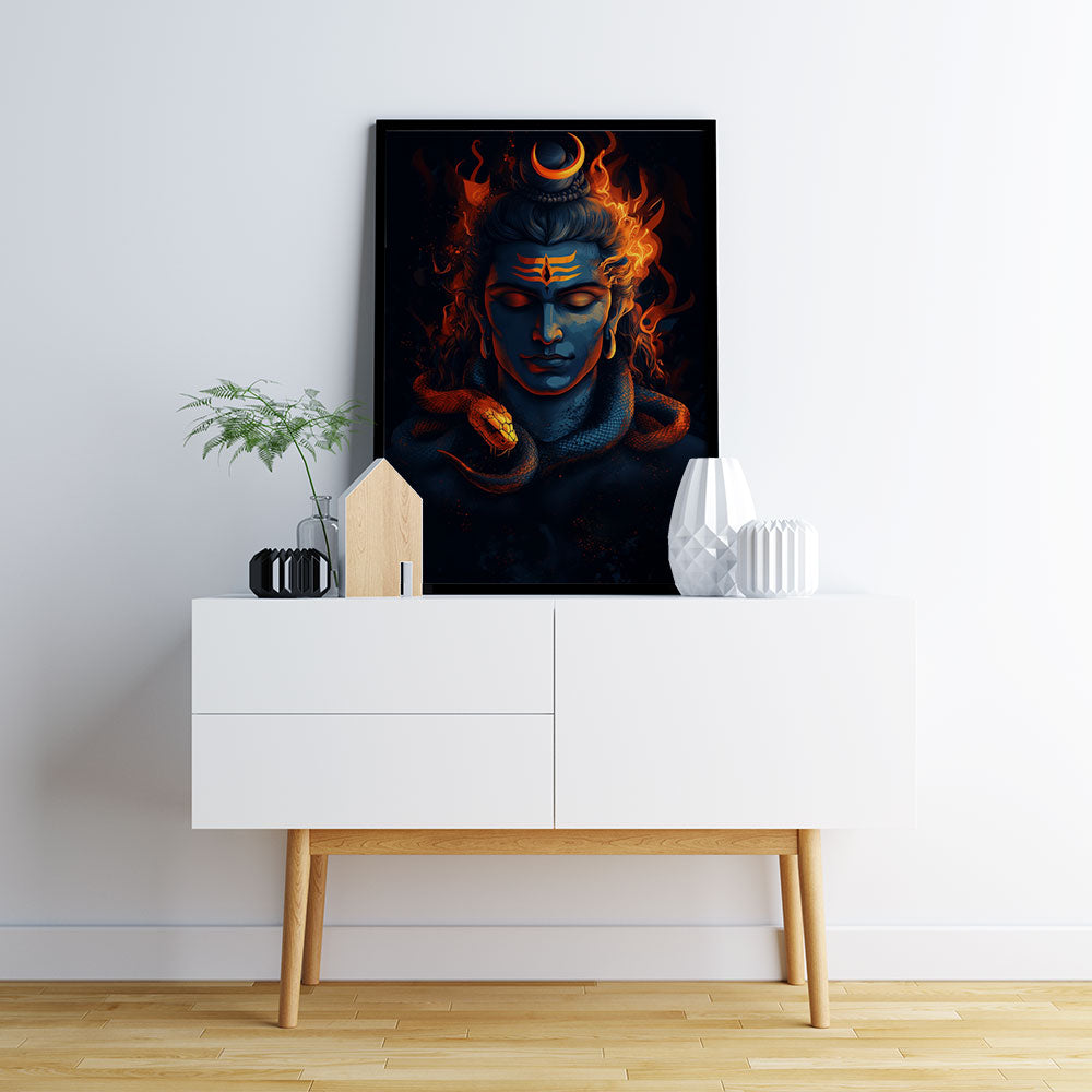 Lord Shiva Modern Art | DCSH27 - Shruti (8 X 12 Inches) - Matte