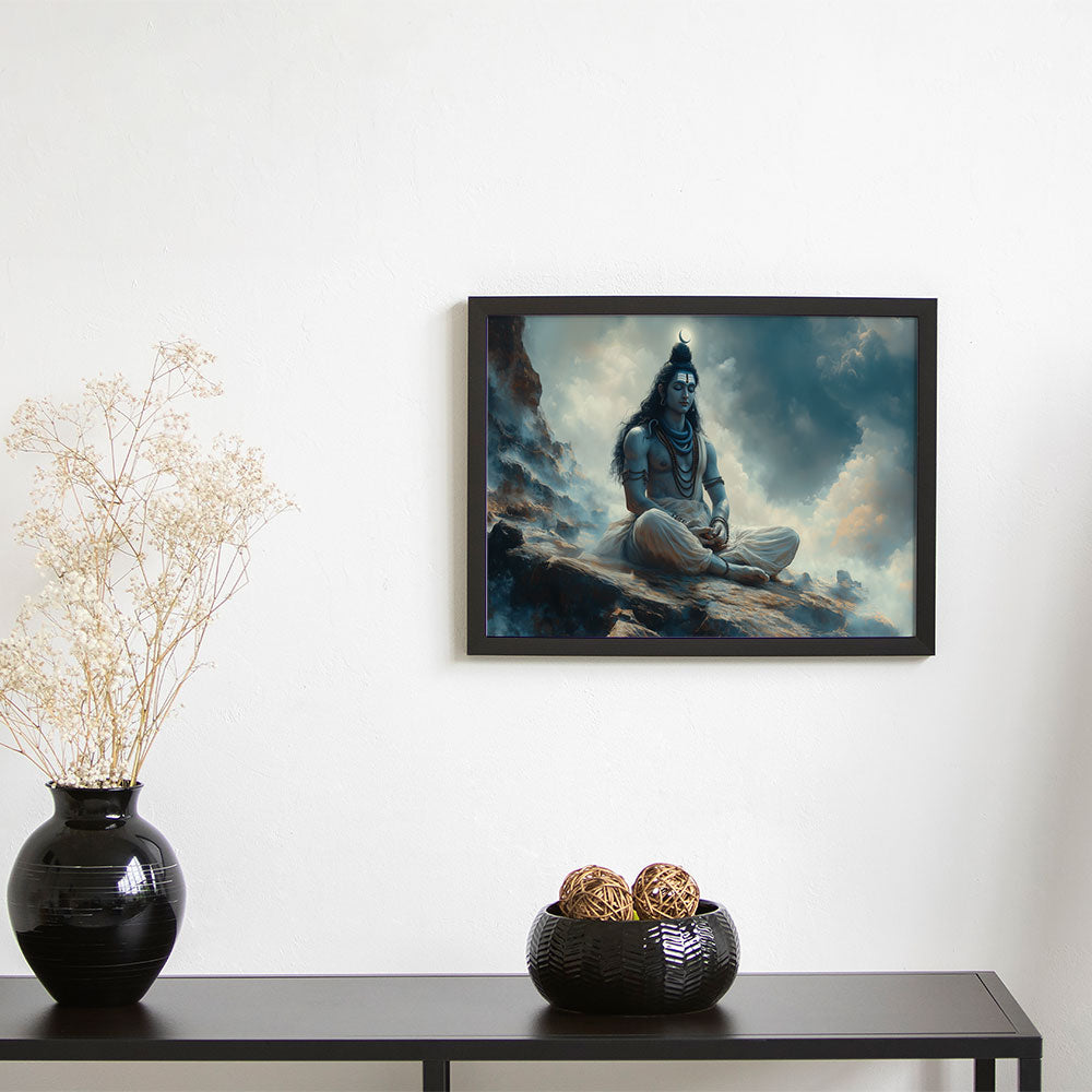 Lord Shiva Meditating | DCSH30 - Shruti (8 X 12 Inches) - Matte