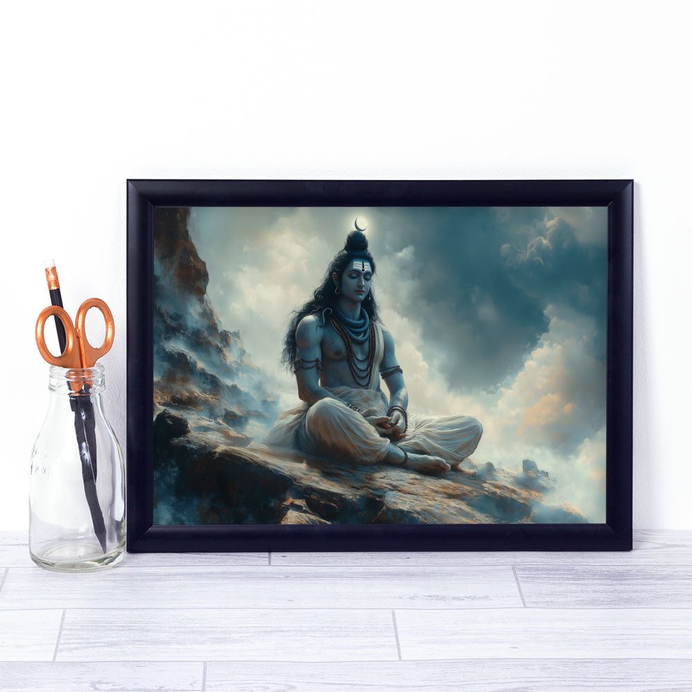 Lord Shiva Meditating | DCSH30 - Shruti (8 X 12 Inches) - Matte