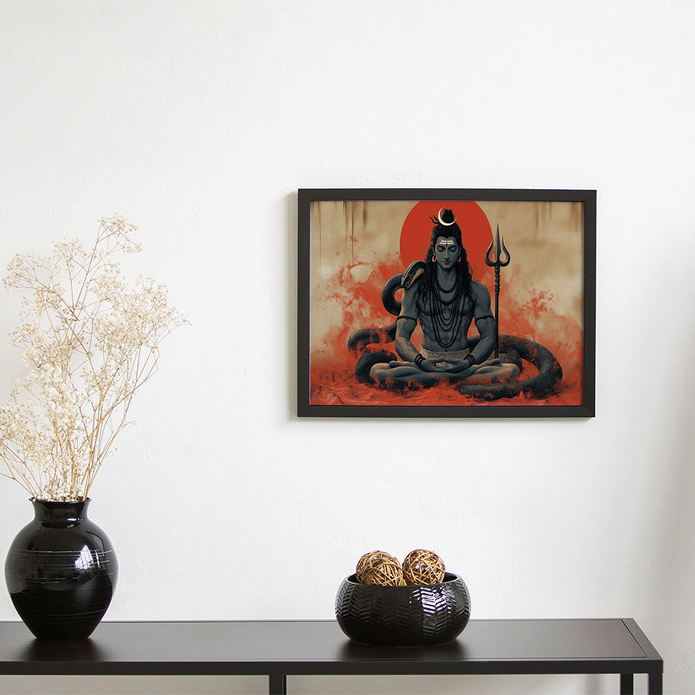 Lord Shiva Meditating | DCSH31 - Shruti (8 X 12 Inches) - Matte