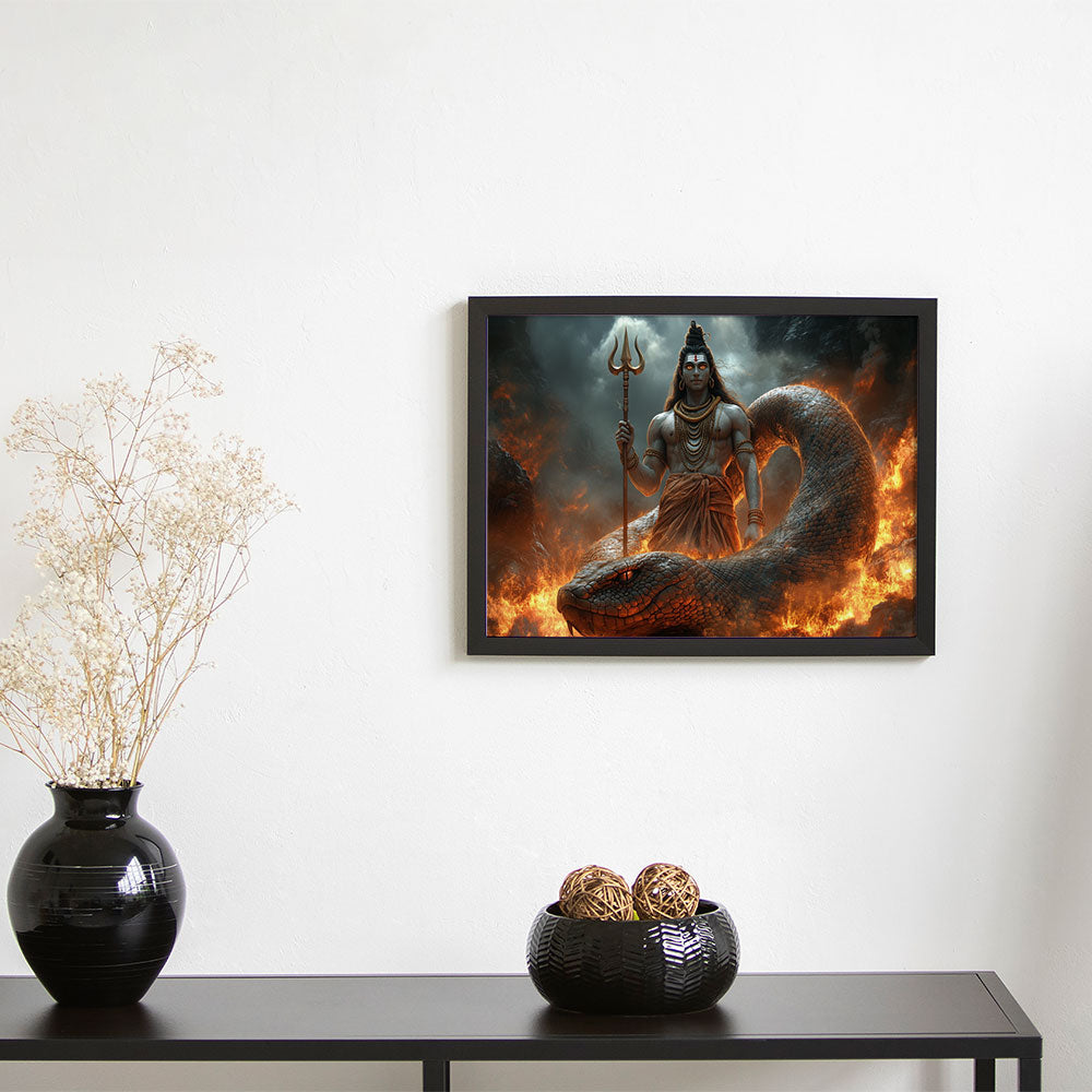 Lord Shiva Fierce | DCSH32 - Shruti (8 X 12 Inches) - Matte