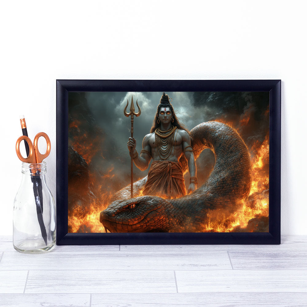 Lord Shiva Fierce | DCSH32 - Shruti (8 X 12 Inches) - Matte