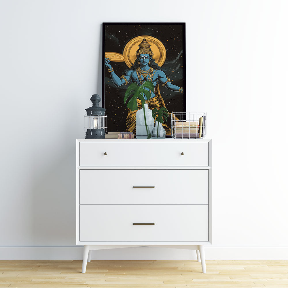 Lord Vishnu Celestial Art | DCVI04 - Shruti (8 X 12 Inches) - Matte