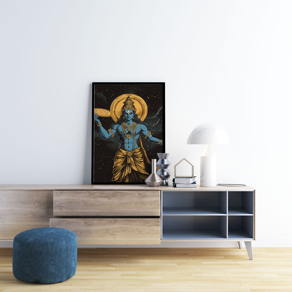 Lord Vishnu Celestial Art | DCVI04 - Shruti (8 X 12 Inches) - Matte