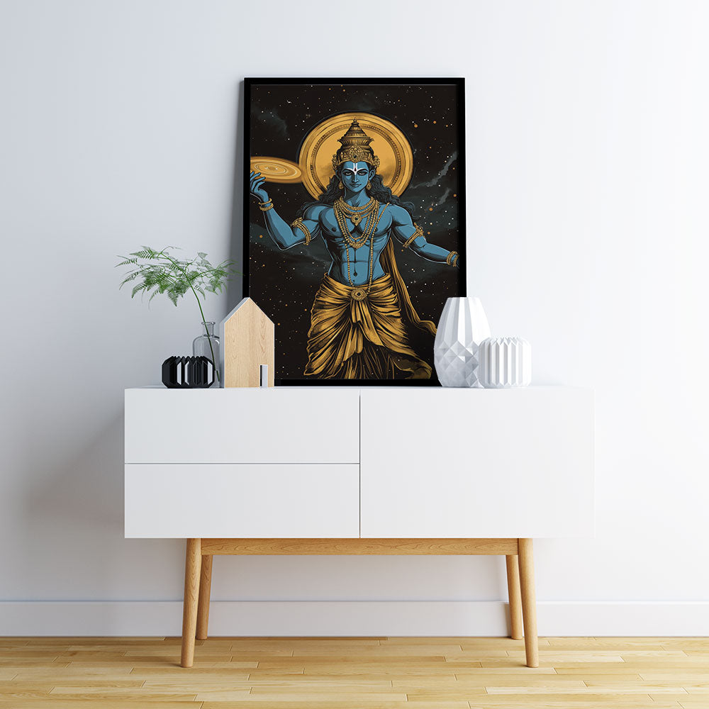 Lord Vishnu Celestial Art | DCVI04 - Shruti (8 X 12 Inches) - Matte